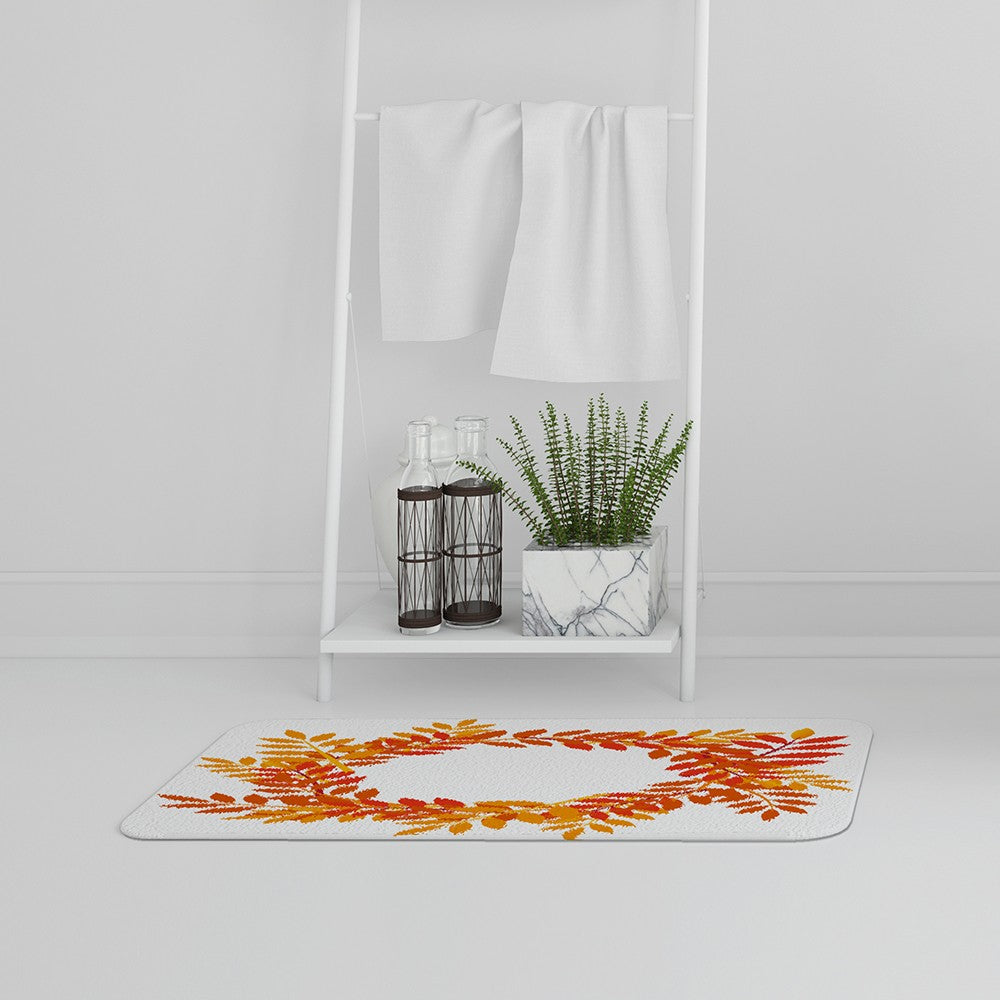 Bathmat - New Product Orange & Red Autumn Leaves (Bath Mats)  - Andrew Lee Home and Living