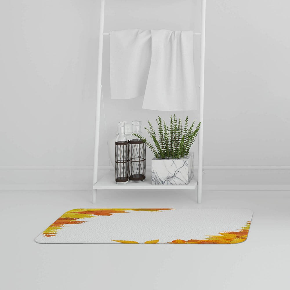 Bathmat - New Product Yellow Autumn Border (Bath Mats)  - Andrew Lee Home and Living