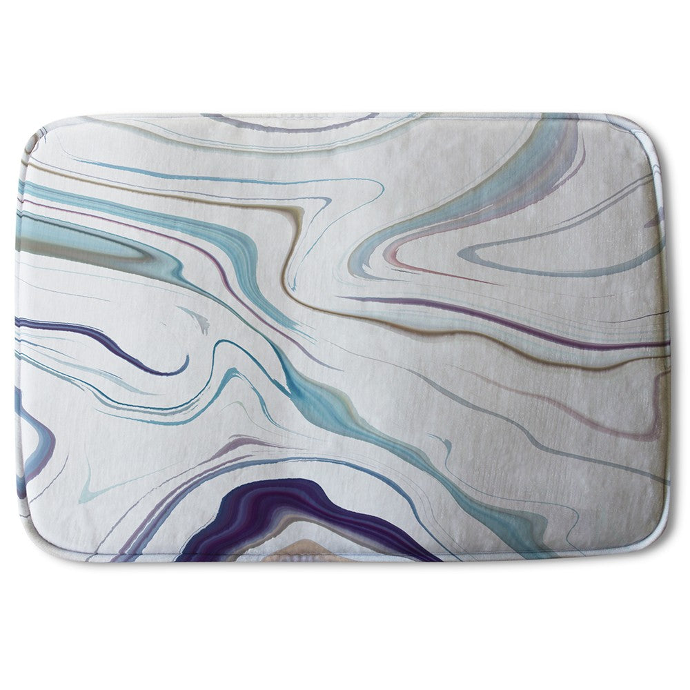 Bathmat - New Product Blue Rippled Marble (Bath Mats)  - Andrew Lee Home and Living