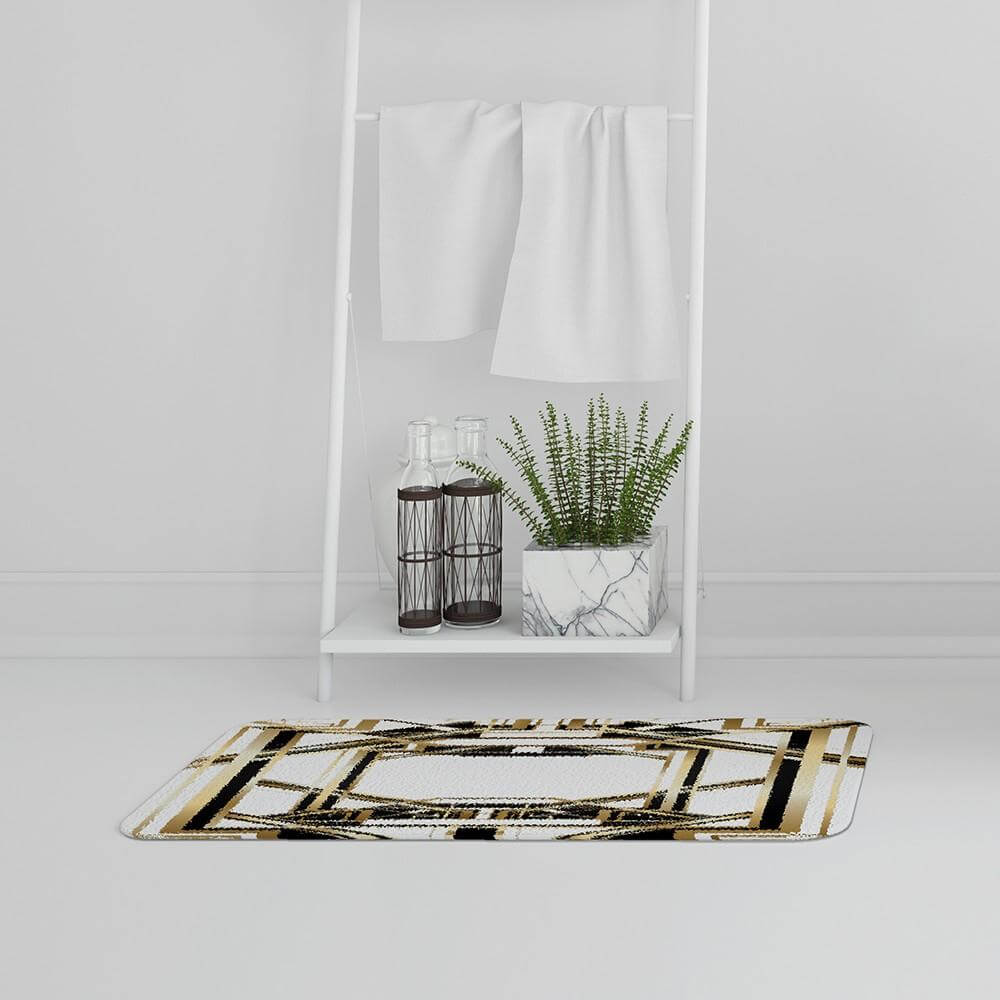 Bathmat - New Product Art Deco Golden Black Frame (Bath Mats)  - Andrew Lee Home and Living