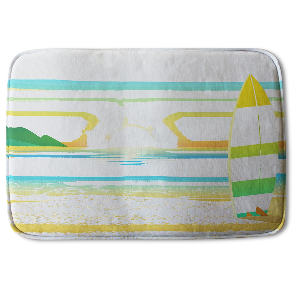 Bathmat - New Product Surf Board On Beach (Bath Mats)  - Andrew Lee Home and Living