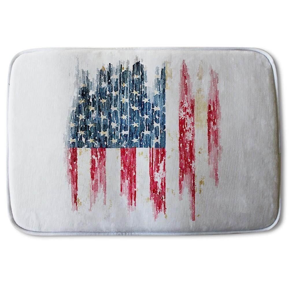 Bathmat - American Grunge Flag (Bath Mats) - Andrew Lee Home and Living