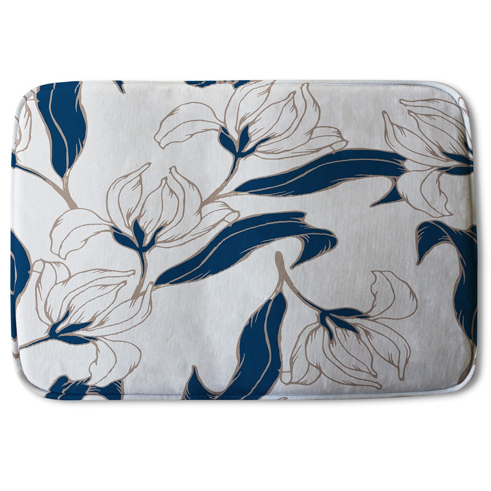 Bathmat - New Product White Flowers (Bath Mats)  - Andrew Lee Home and Living