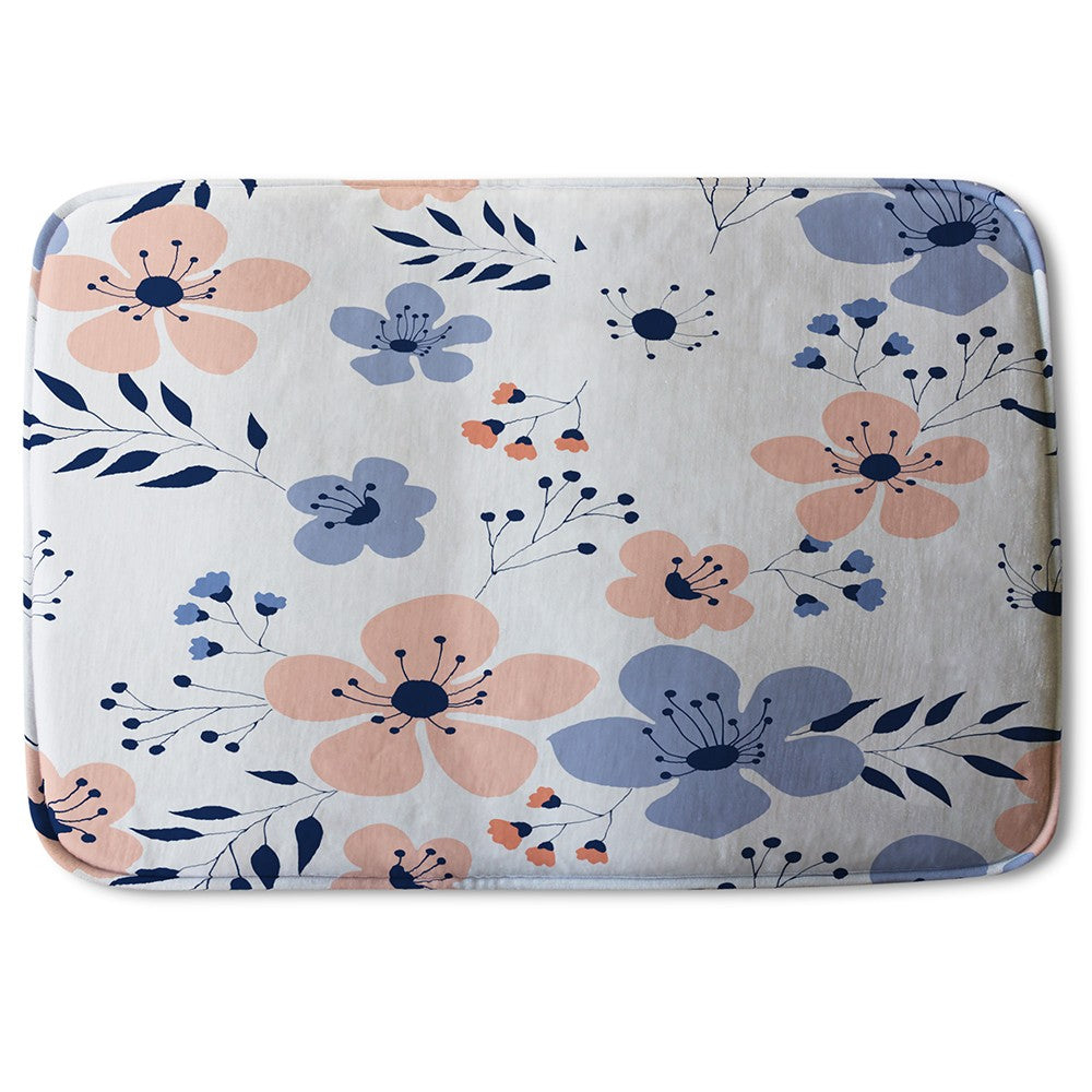 Bathmat - New Product Pink & Blue Flowers (Bath Mats)  - Andrew Lee Home and Living