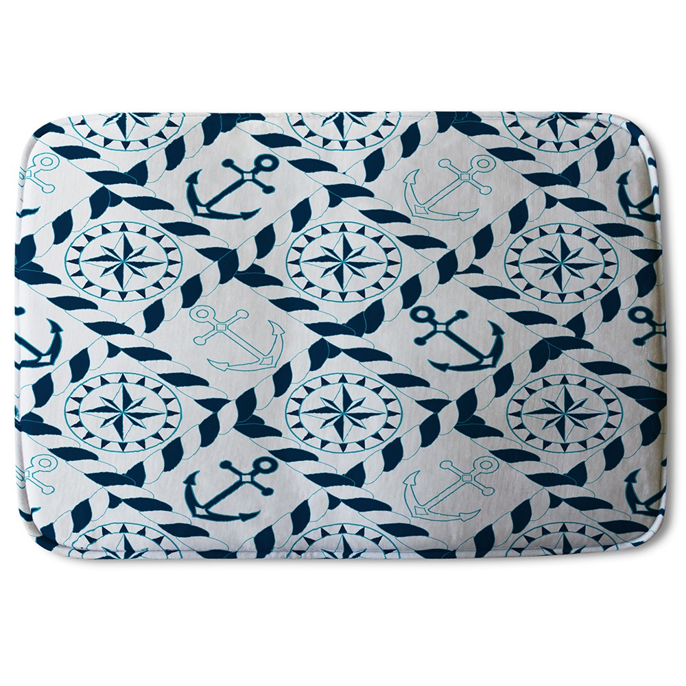 Bathmat - New Product Blue Nautical Elements (Bath Mats)  - Andrew Lee Home and Living