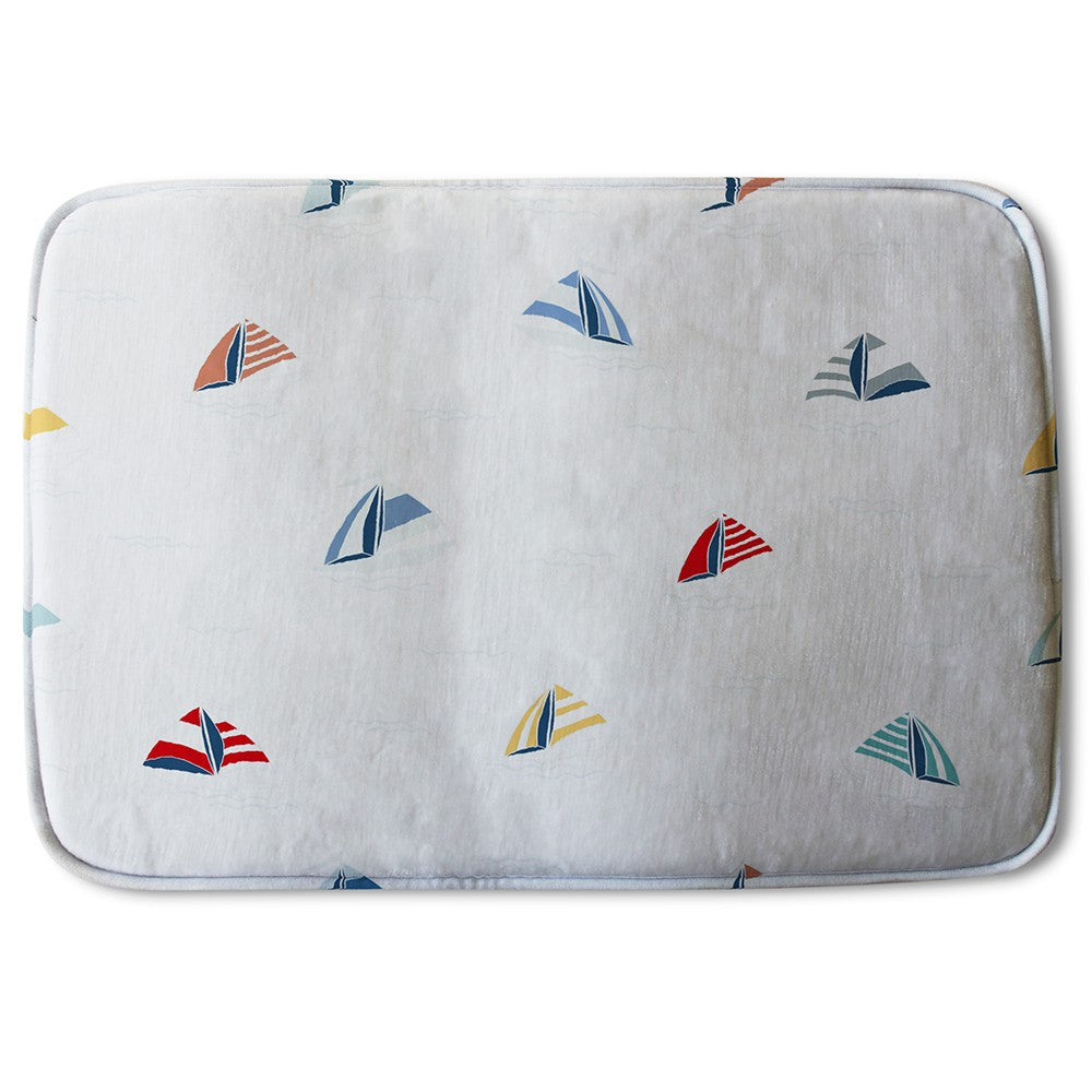 Bathmat - New Product Striped Sailboats (Bath Mats)  - Andrew Lee Home and Living