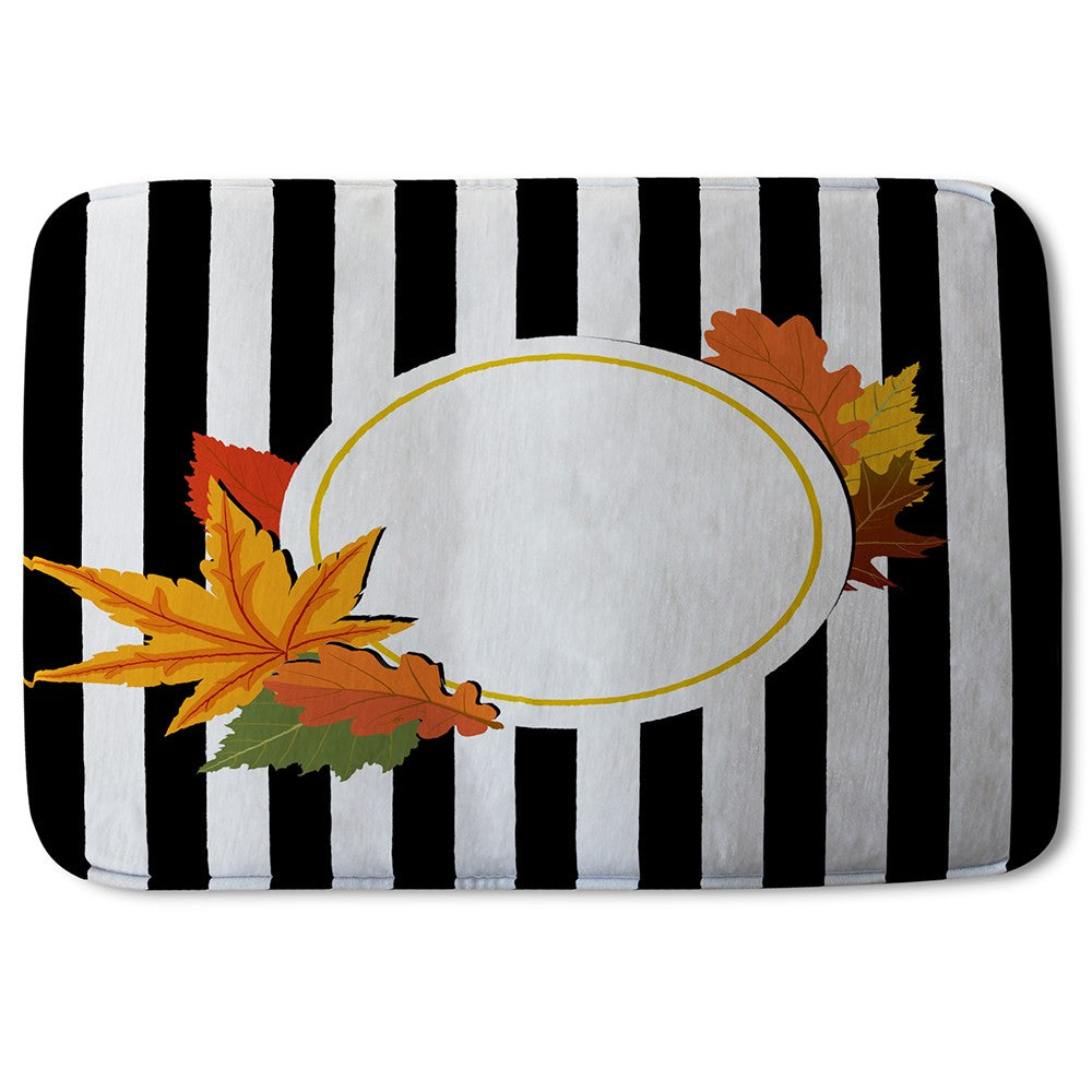 Bathmat - New Product Black Stripes, Autumn Leaves (Bath Mats)  - Andrew Lee Home and Living
