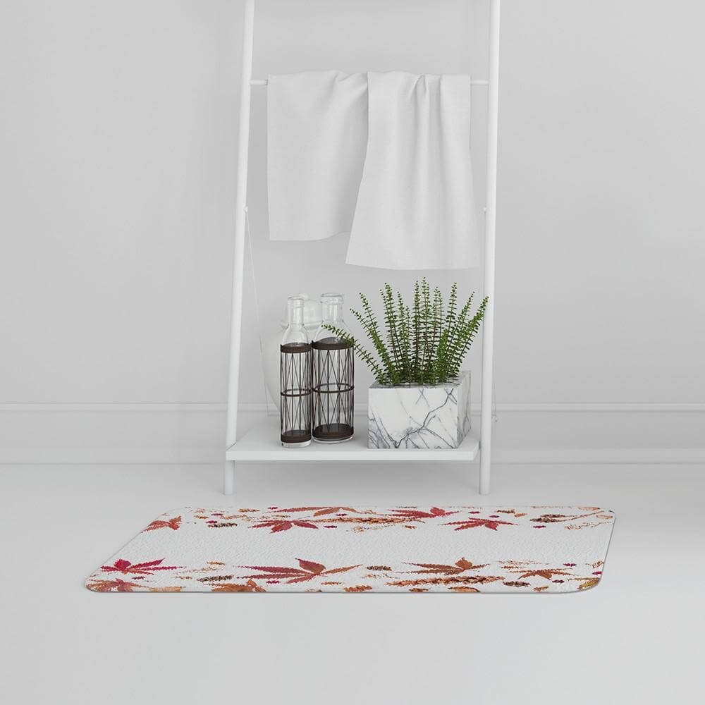 Bathmat - New Product Autumn Leaves Half Border (Bath Mats)  - Andrew Lee Home and Living