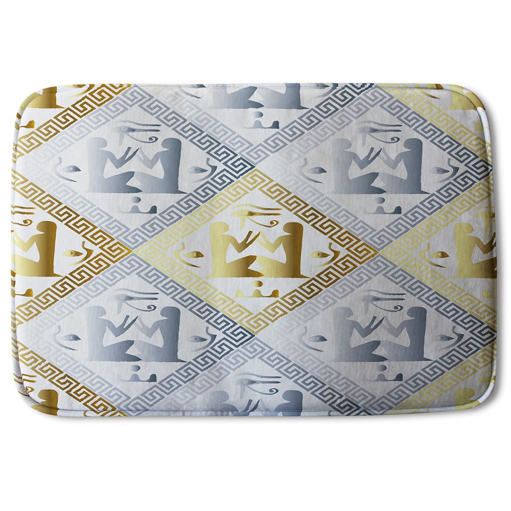 Bathmat - New Product Egyptian Hieroglyphs in Gold & Silver (Bath Mats)  - Andrew Lee Home and Living