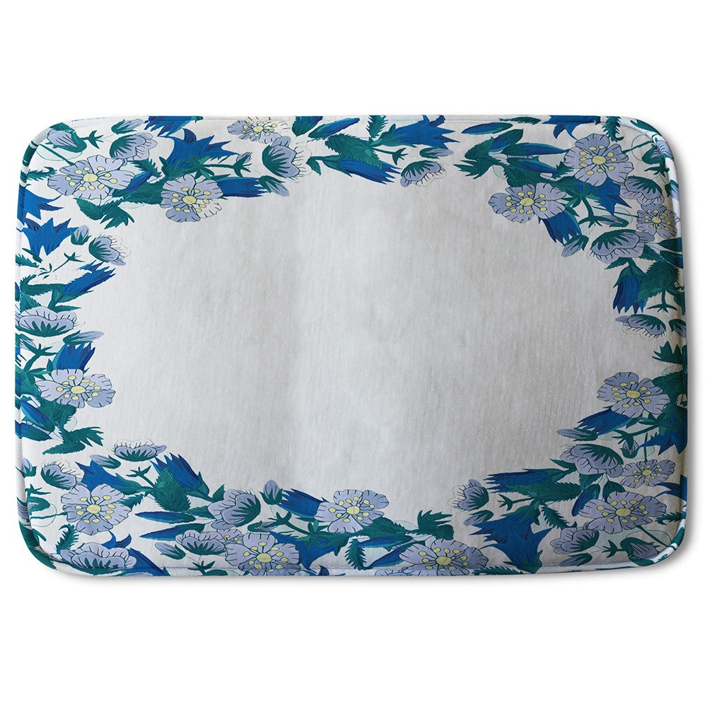 Bathmat - New Product Winter Blue Flowers (Bath Mats)  - Andrew Lee Home and Living