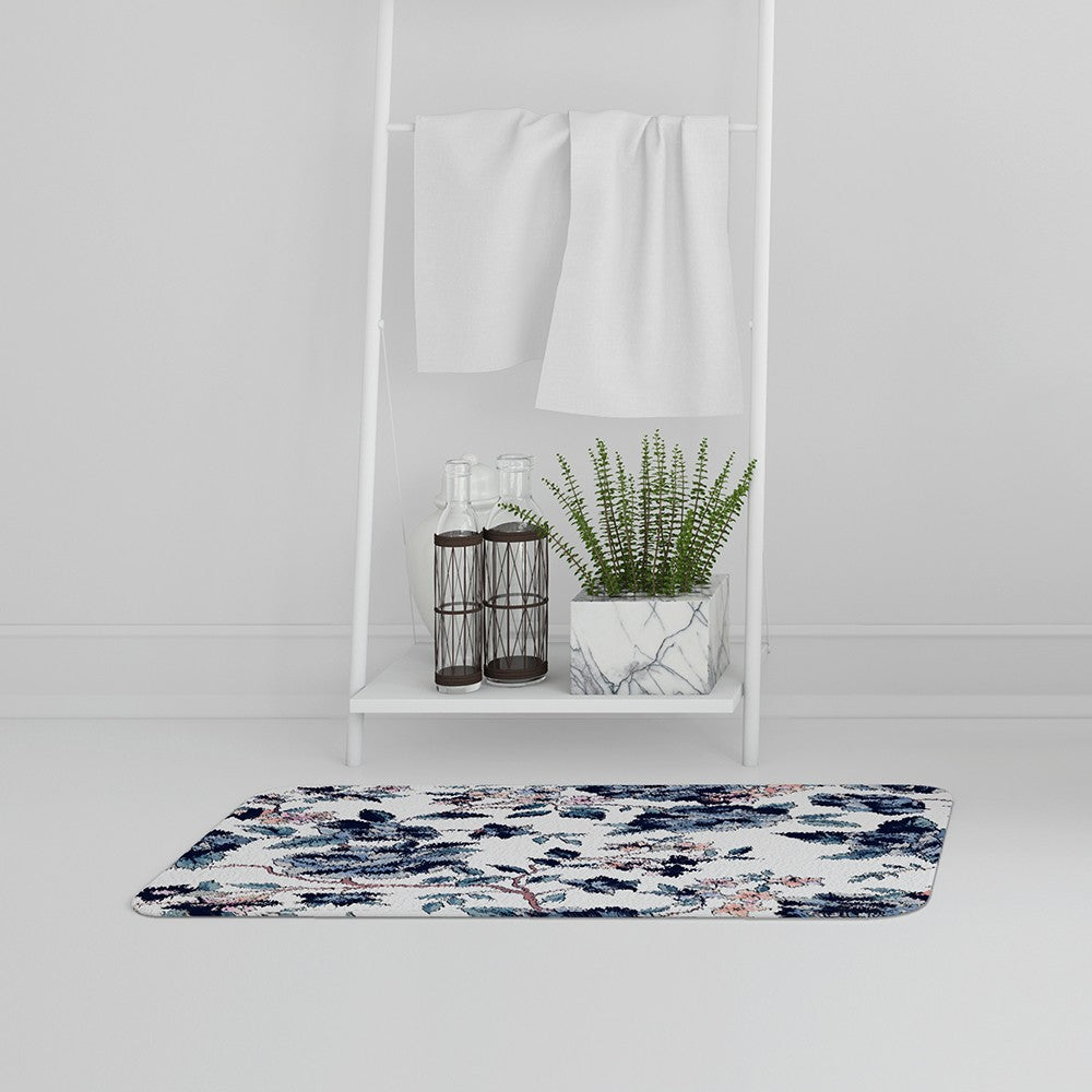 Bathmat - New Product Blue Flower Illustrations (Bath Mats)  - Andrew Lee Home and Living