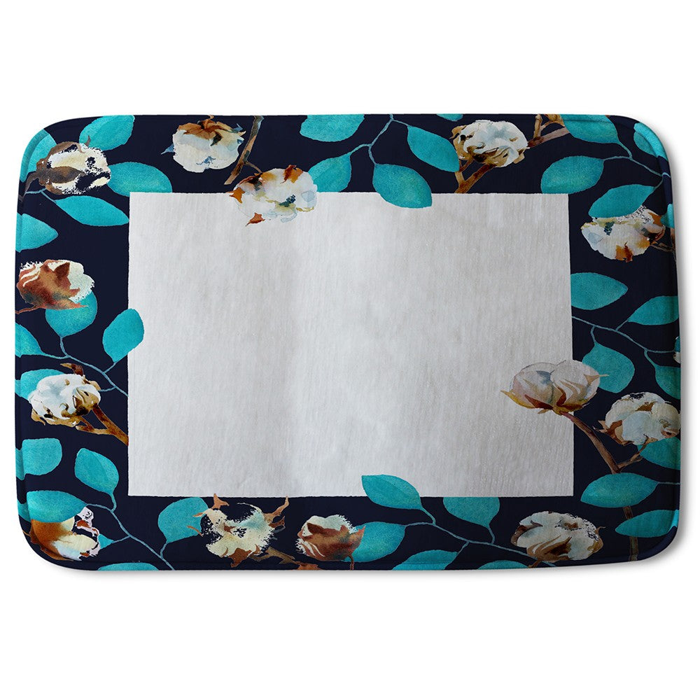 Bathmat - New Product Watercolour Blue Leaf Frame (Bath Mats)  - Andrew Lee Home and Living