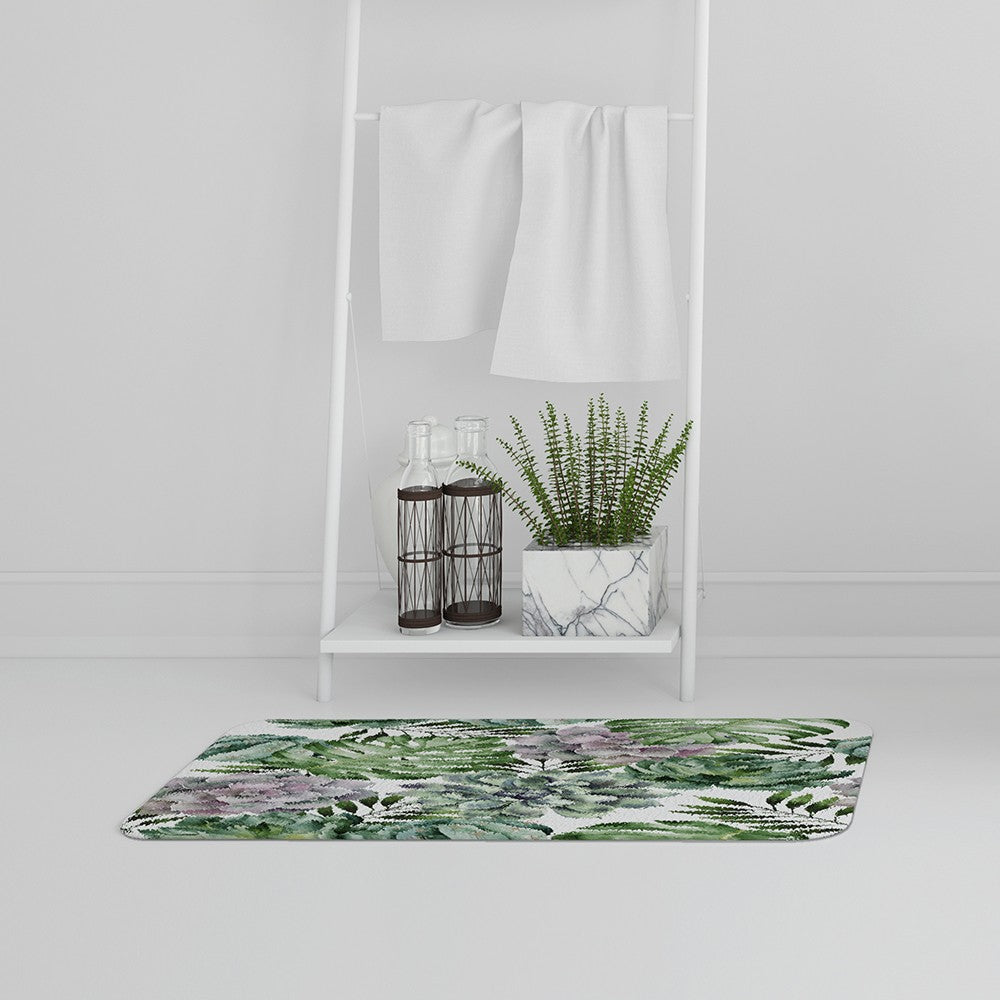 Bathmat - New Product Watercolour Botanical Leaves (Bath Mats)  - Andrew Lee Home and Living