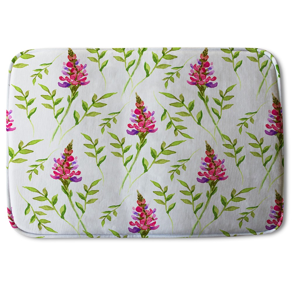 Bathmat - New Product Pink & Green Leaves (Bath Mats)  - Andrew Lee Home and Living