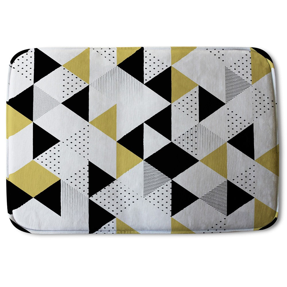 Bathmat - New Product Gold & Black Geometric Triangles (Bath Mats)  - Andrew Lee Home and Living