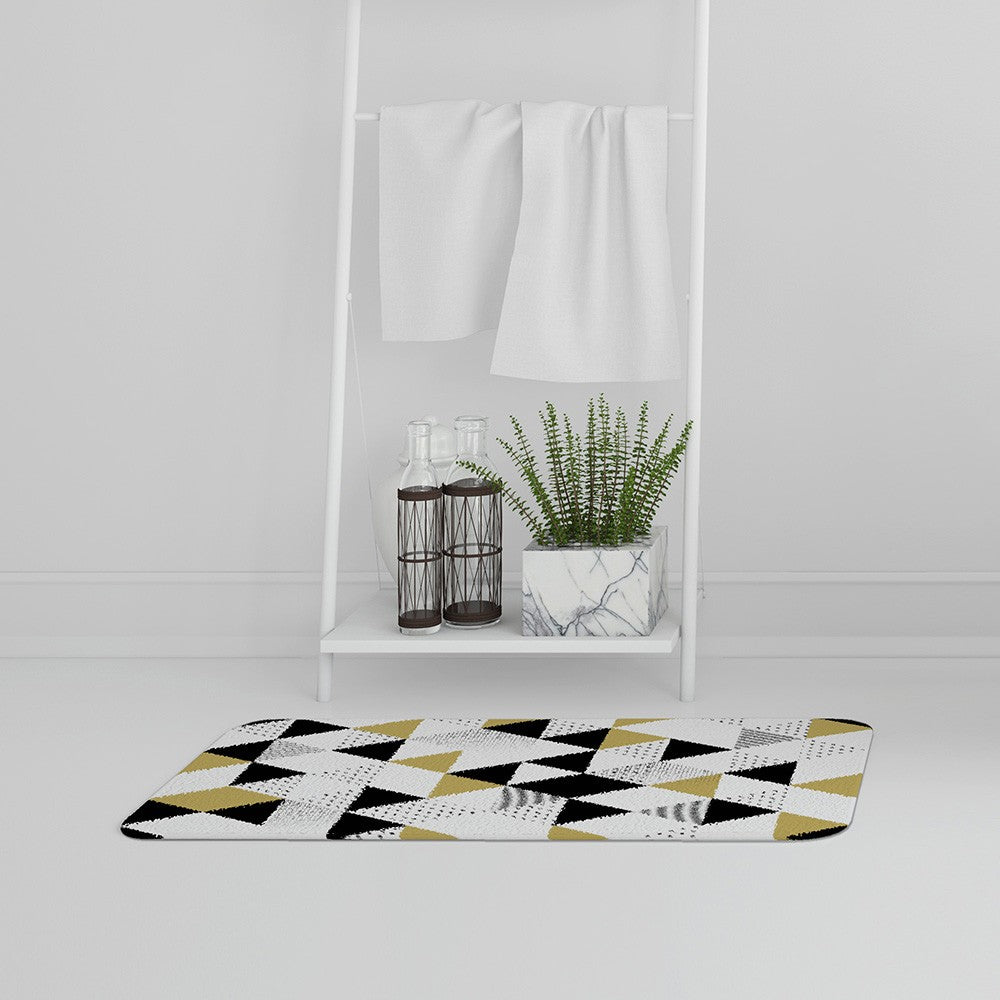 Bathmat - New Product Gold & Black Geometric Triangles (Bath Mats)  - Andrew Lee Home and Living