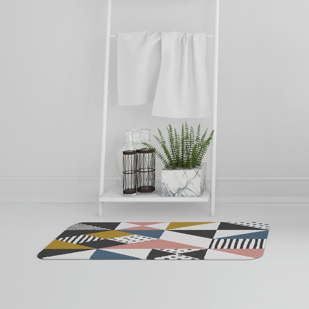 Bathmat - New Product Coloured Geometric Pattern (Bath Mats)  - Andrew Lee Home and Living