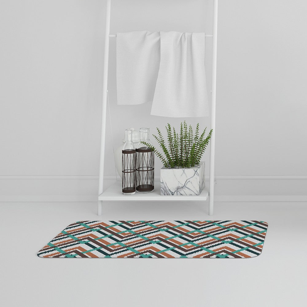 Bathmat - New Product Coloured Geometric Zig Zag (Bath Mats)  - Andrew Lee Home and Living