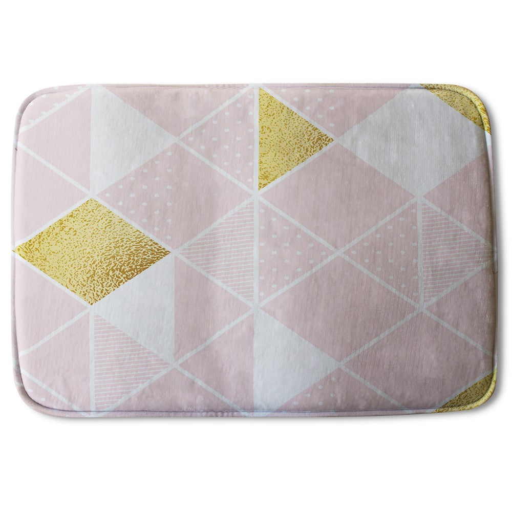 Bathmat - New Product Pink & Gold Geometric (Bath Mats)  - Andrew Lee Home and Living