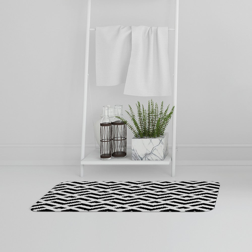Bathmat - New Product Black & White Geometric (Bath Mats)  - Andrew Lee Home and Living