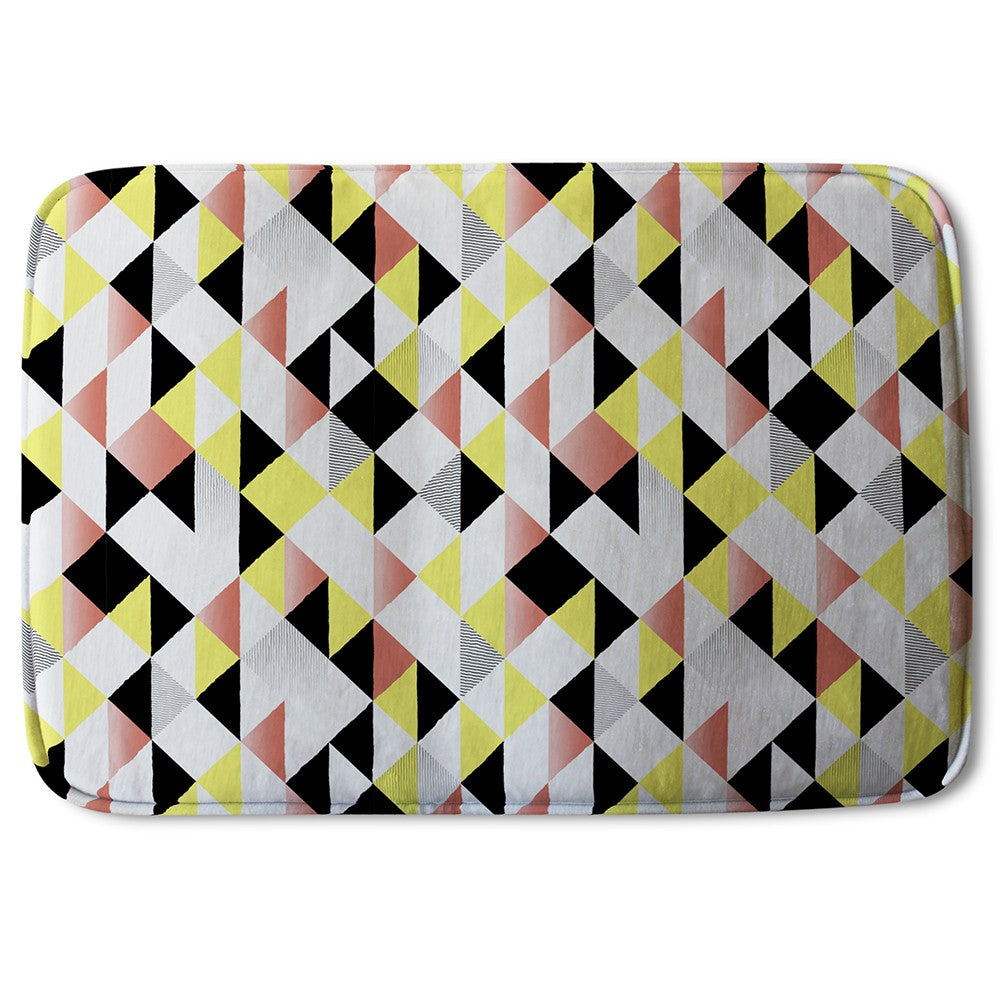 Bathmat - New Product Yellow, Pink & Black Geometric Pattern (Bath Mats)  - Andrew Lee Home and Living