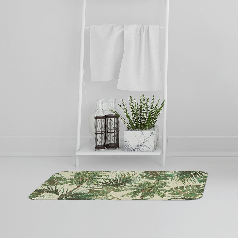 Bathmat - New Product Tropical Leaves on Yellow (Bath Mats)  - Andrew Lee Home and Living