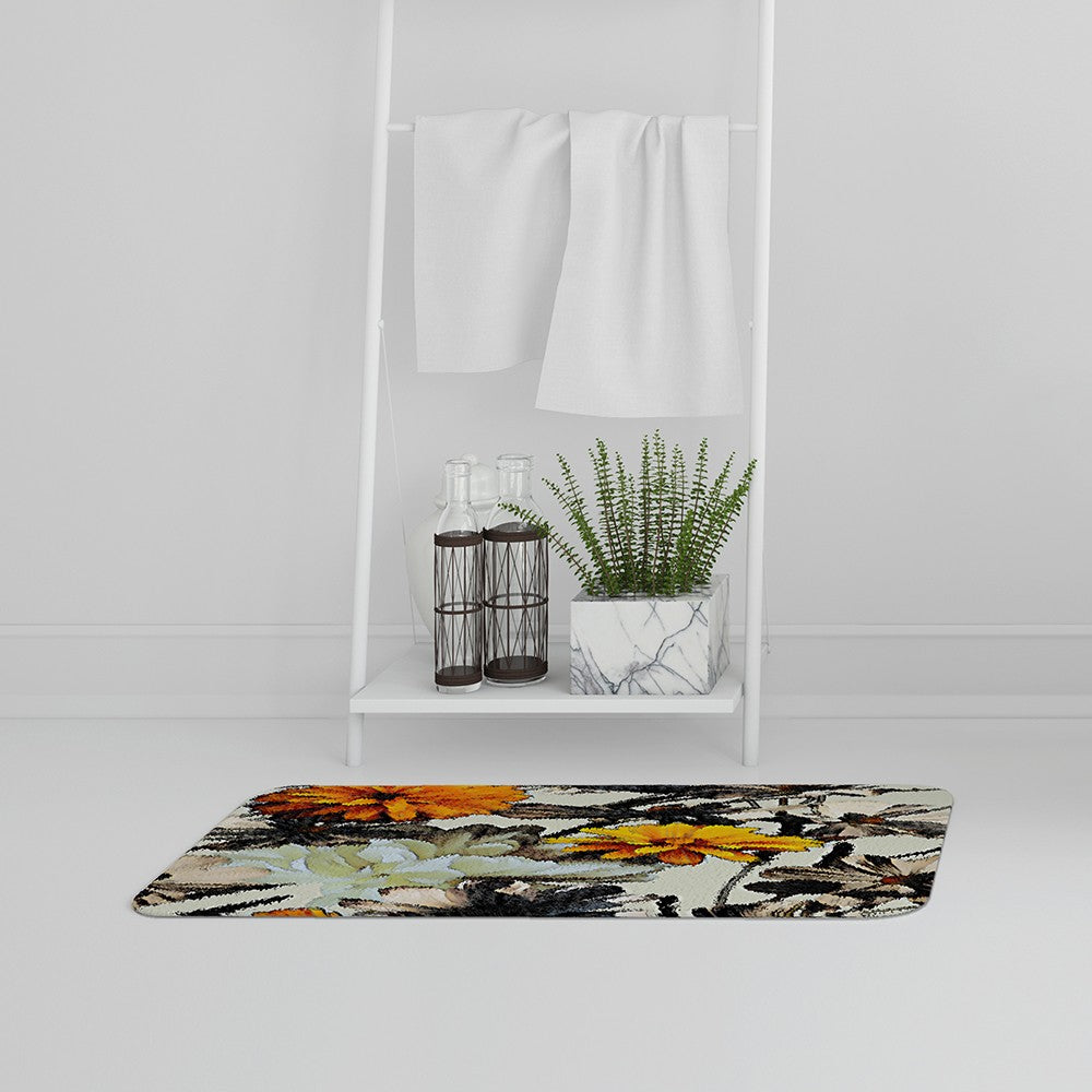 Bathmat - New Product Orange Flower Print (Bath Mats)  - Andrew Lee Home and Living