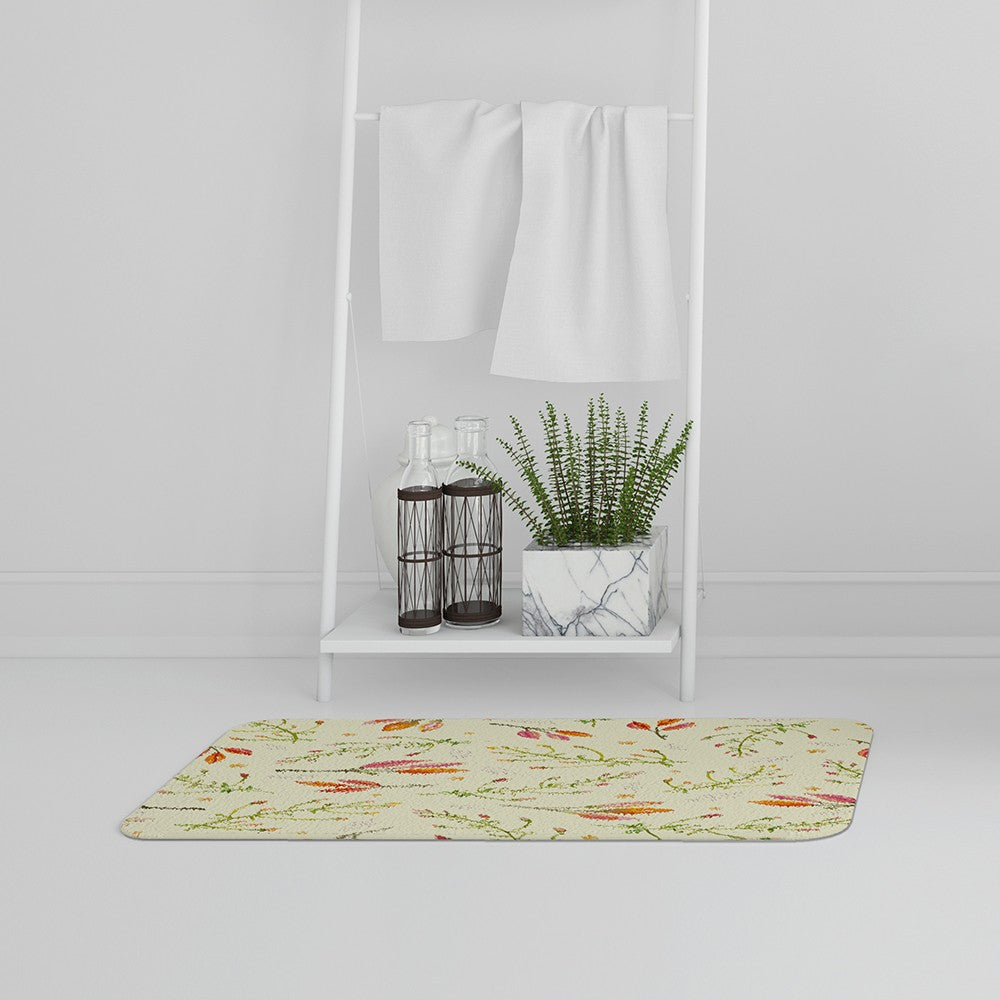 Bathmat - New Product Green Branches on Light Background (Bath Mats)  - Andrew Lee Home and Living