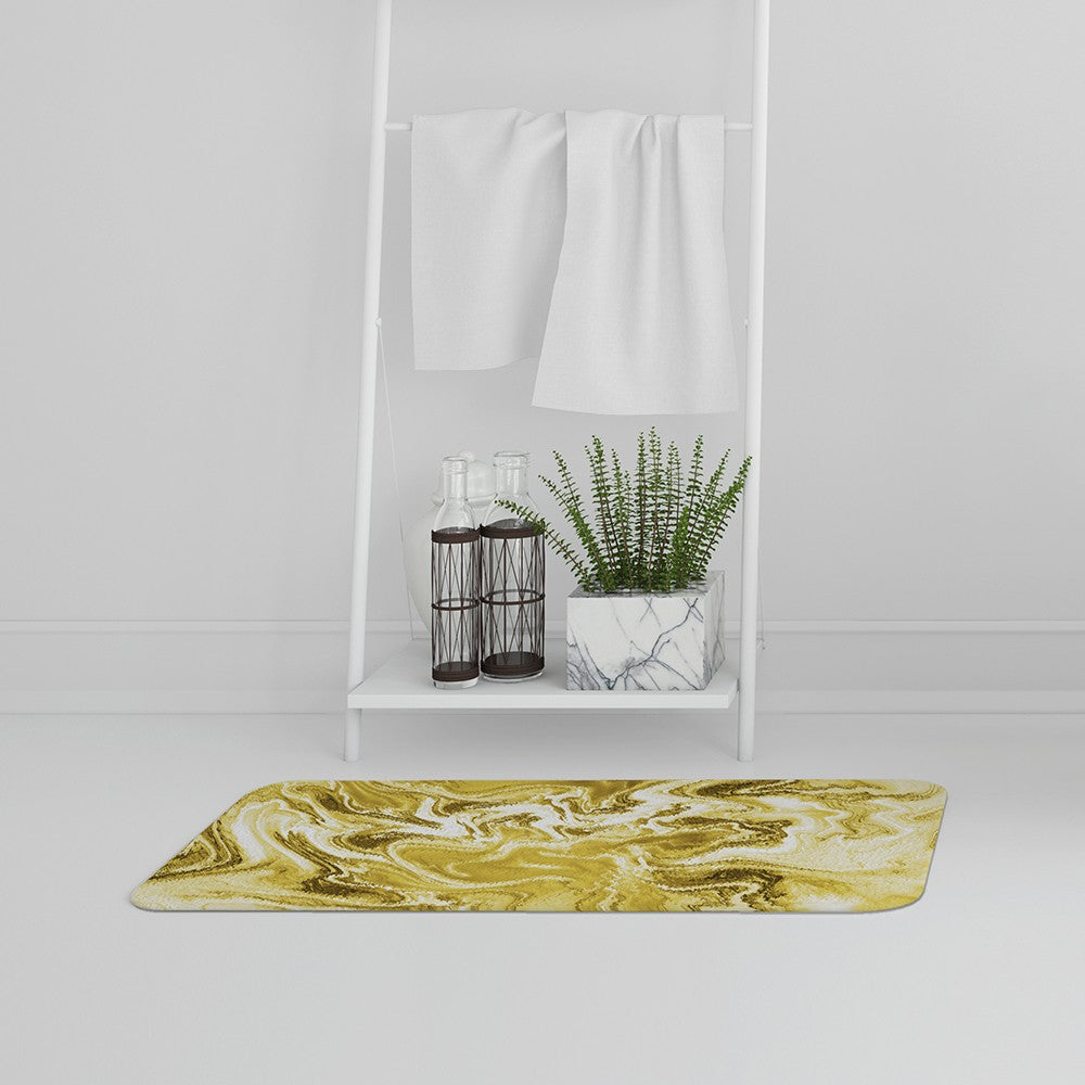 Bathmat - New Product Golden Swirled Marble (Bath Mats)  - Andrew Lee Home and Living