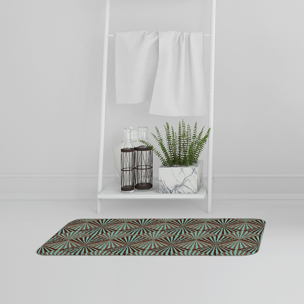 Bathmat - New Product Green Geometric Rays (Bath Mats)  - Andrew Lee Home and Living