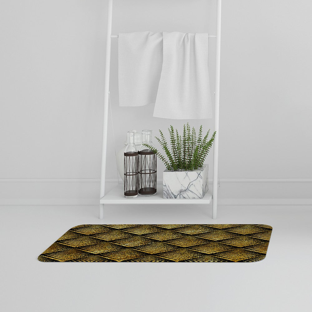 Bathmat - New Product Golden Geometric Flower Pattern (Bath Mats)  - Andrew Lee Home and Living