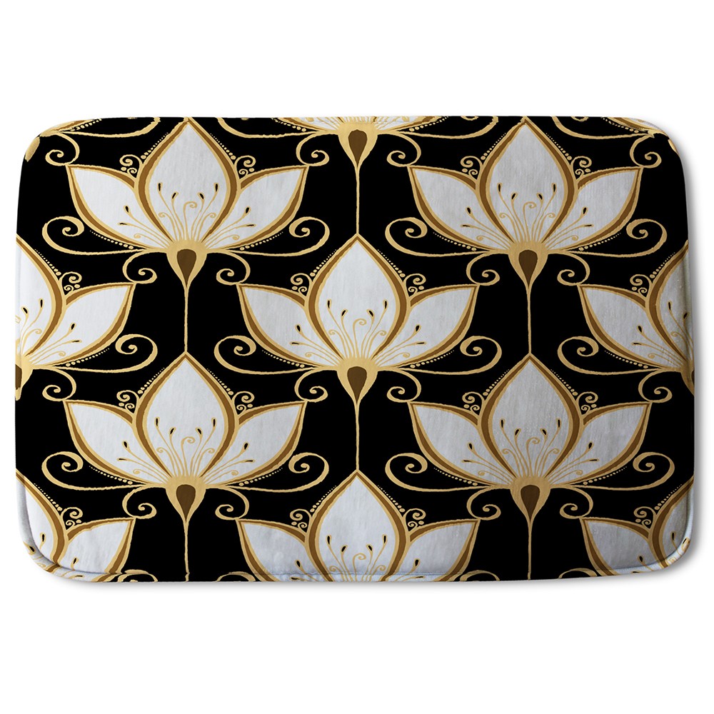 Bathmat - New Product Black & Gold Floral Pattern (Bath Mats)  - Andrew Lee Home and Living