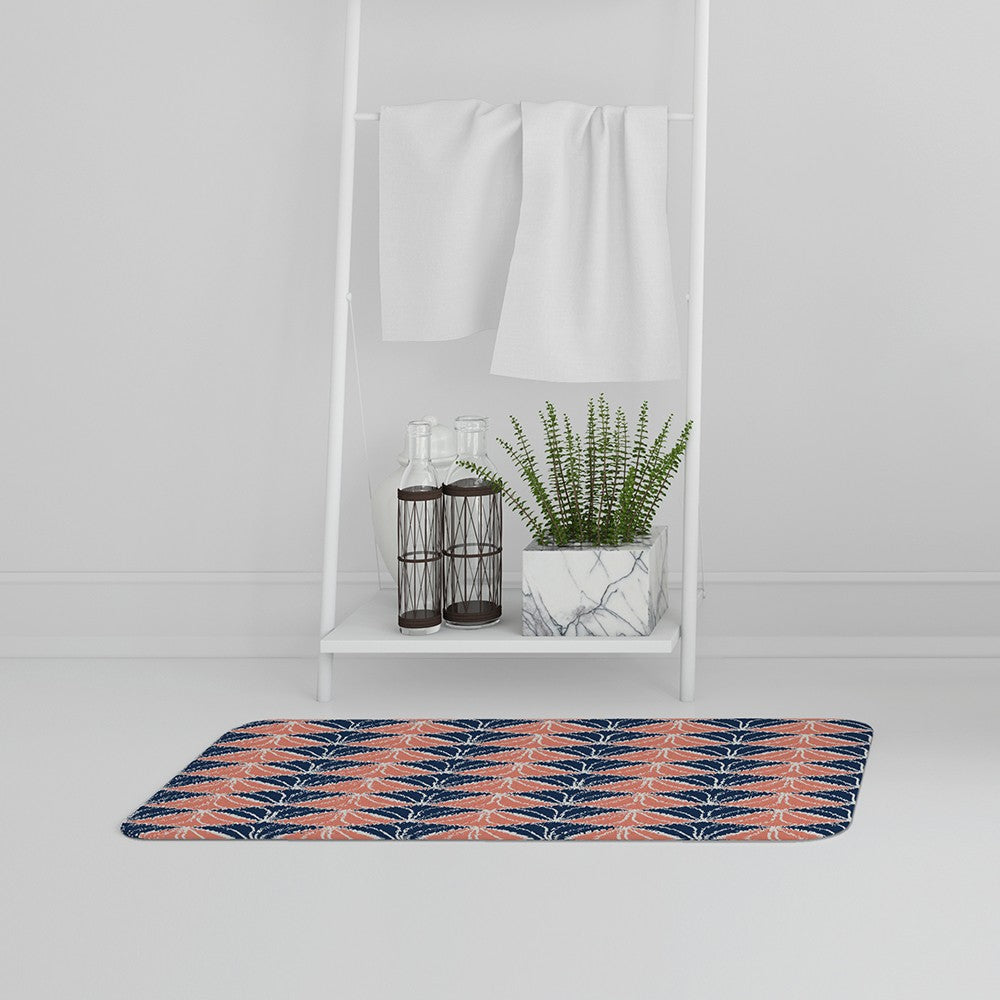 Bathmat - New Product Navy & Pink Geometric Shells (Bath Mats)  - Andrew Lee Home and Living