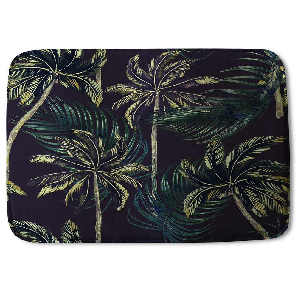 New Product Green Palm on Black (Bath Mat)  - Andrew Lee Home and Living