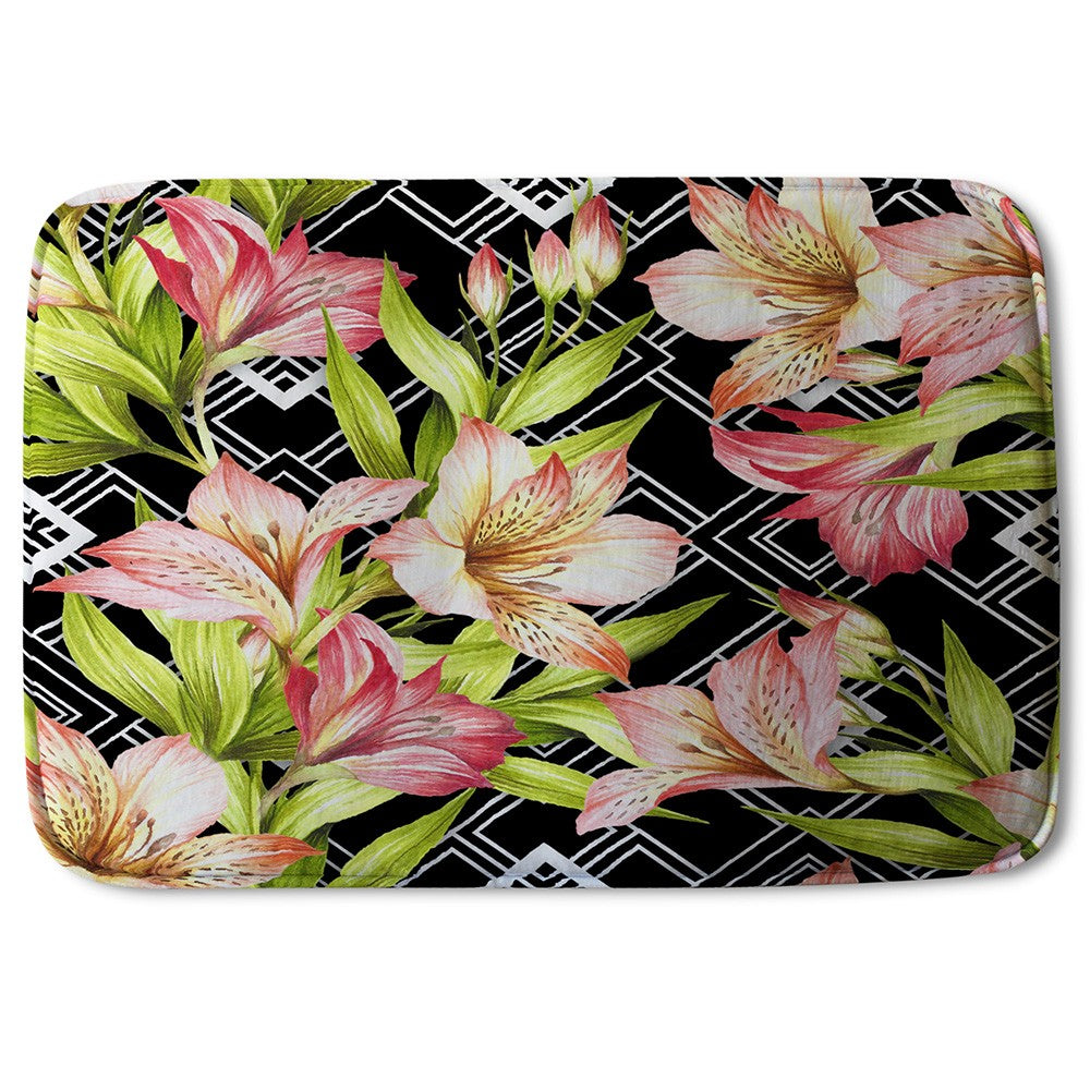 New Product Bright Plants on Geometric Background (Bath Mat)  - Andrew Lee Home and Living