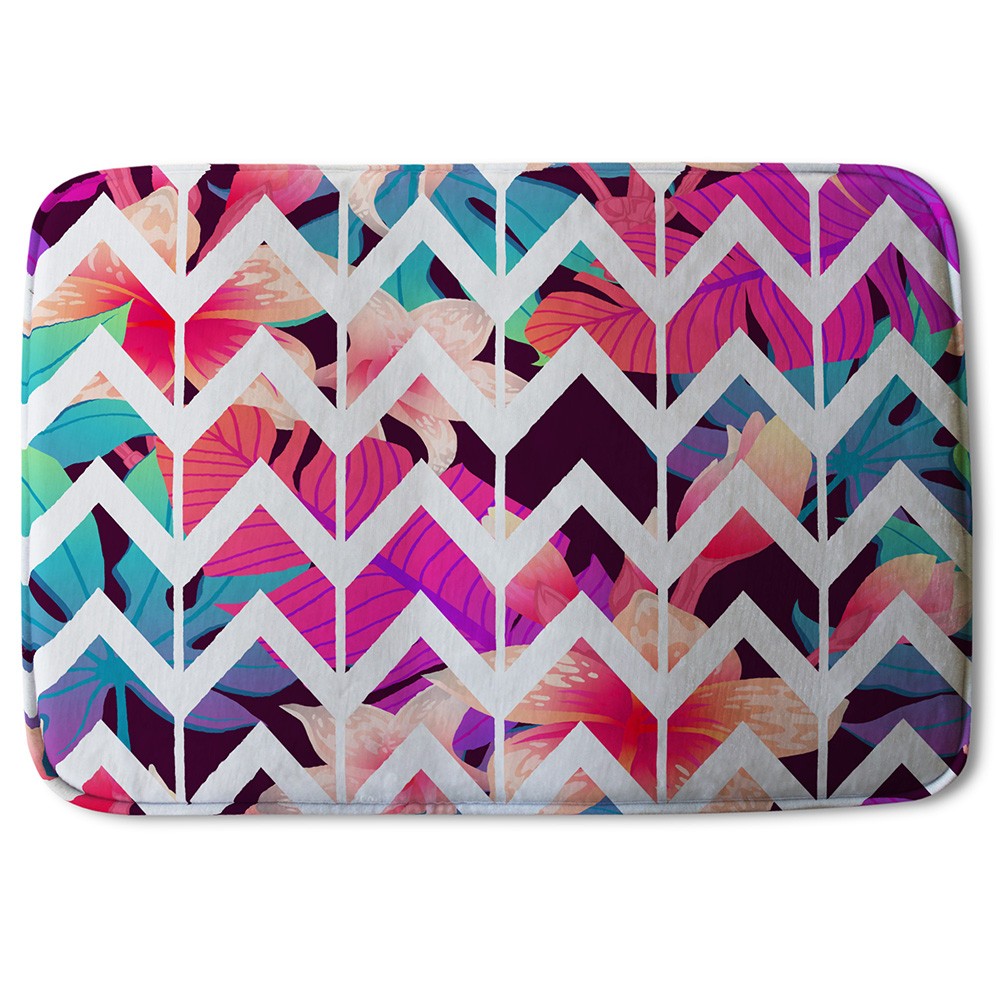 New Product Tropical Geometric Zig Zags (Bath Mat)  - Andrew Lee Home and Living