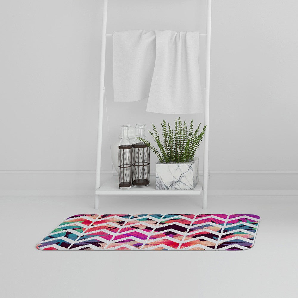 New Product Tropical Geometric Zig Zags (Bath Mat)  - Andrew Lee Home and Living
