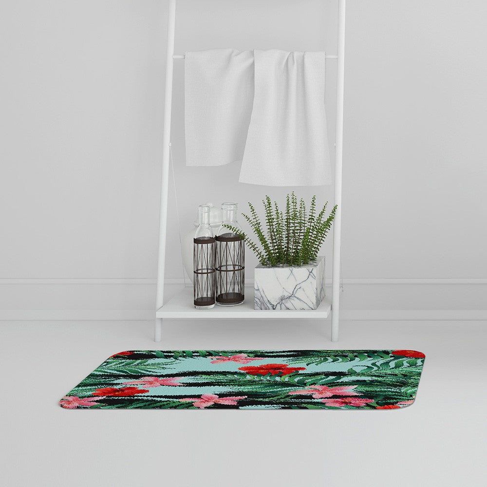 New Product Red & Pink Tropical Plants (Bath Mat)  - Andrew Lee Home and Living