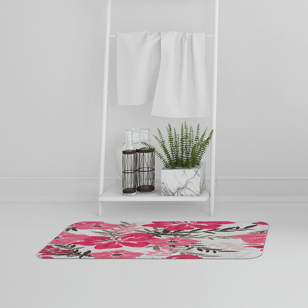 New Product Red & Pink Floral (Bath Mat)  - Andrew Lee Home and Living
