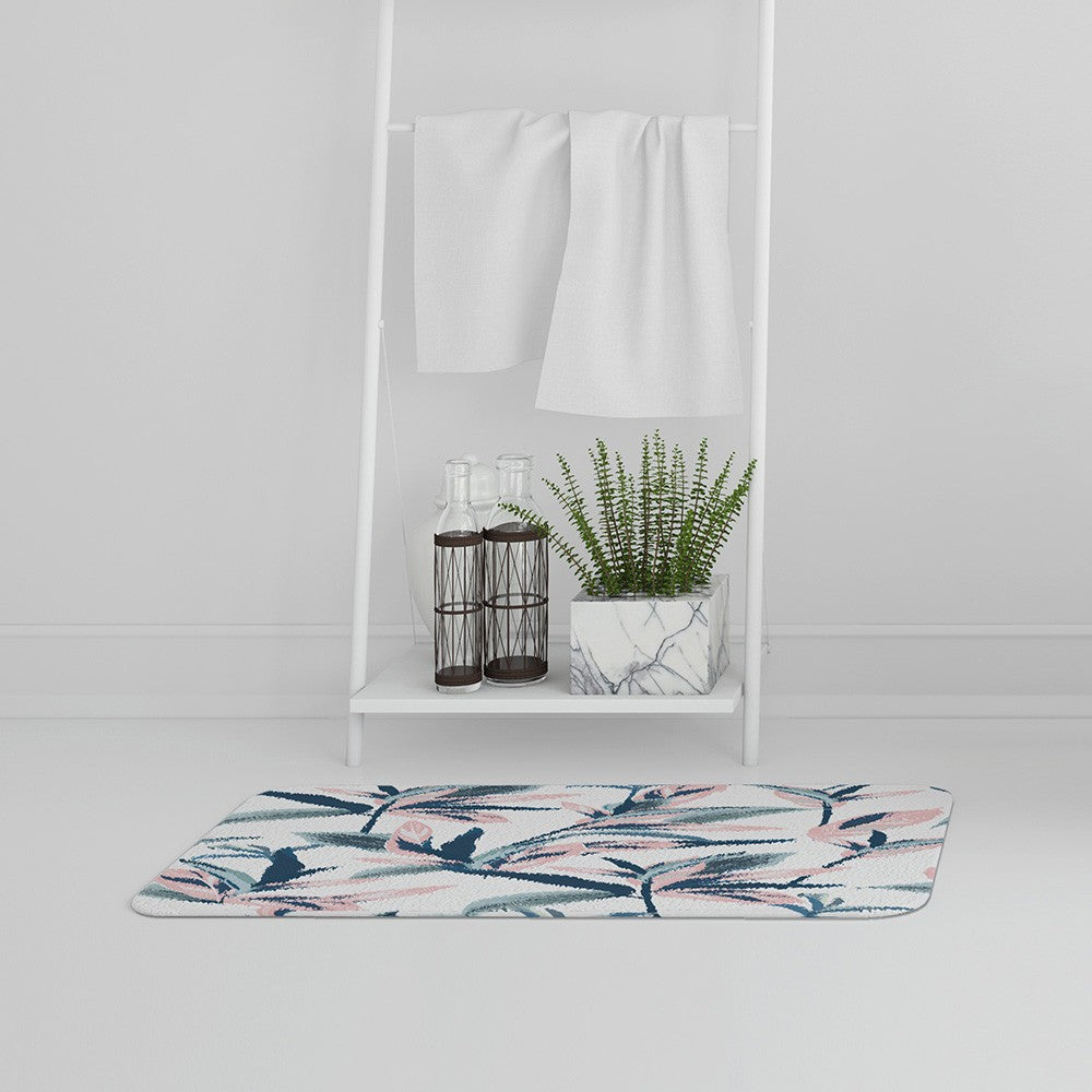 New Product Winter Pink & Blue Flowers (Bath Mat)  - Andrew Lee Home and Living