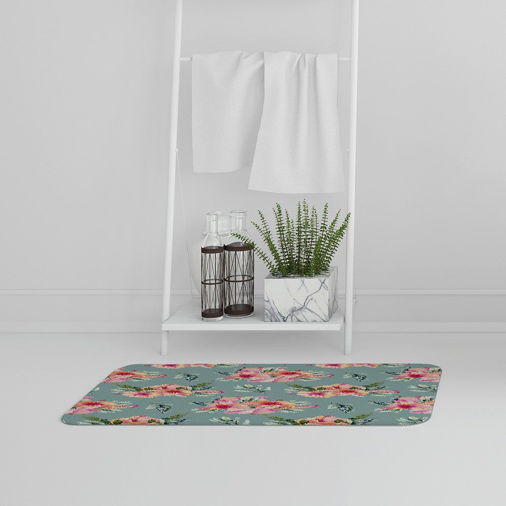 New Product Pink Flowers (Bath Mat)  - Andrew Lee Home and Living