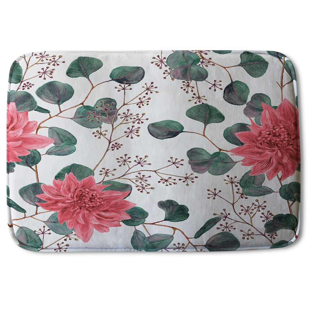 New Product Red Flowers, Green Leaves (Bath Mat)  - Andrew Lee Home and Living