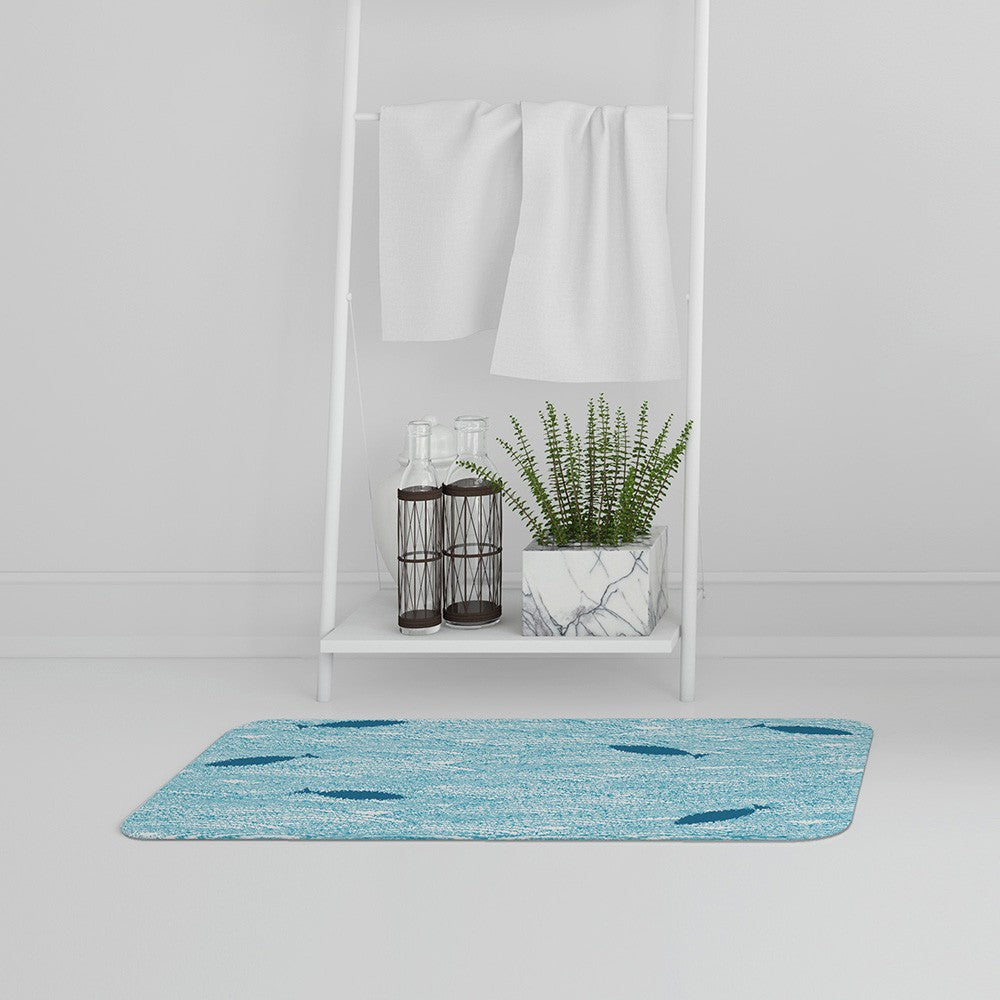 New Product Waves & Fish (Bath Mat)  - Andrew Lee Home and Living