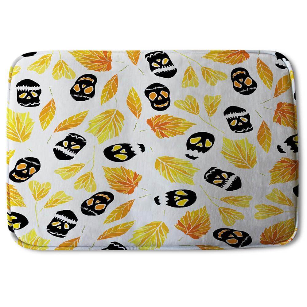 New Product Autumn Leaves & Halloween Skulls (Bath Mat)  - Andrew Lee Home and Living