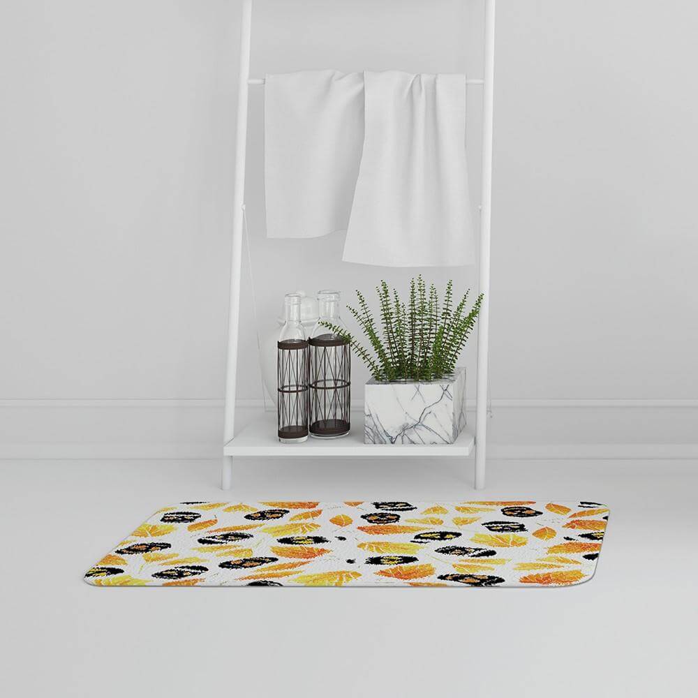 New Product Autumn Leaves & Halloween Skulls (Bath Mat)  - Andrew Lee Home and Living