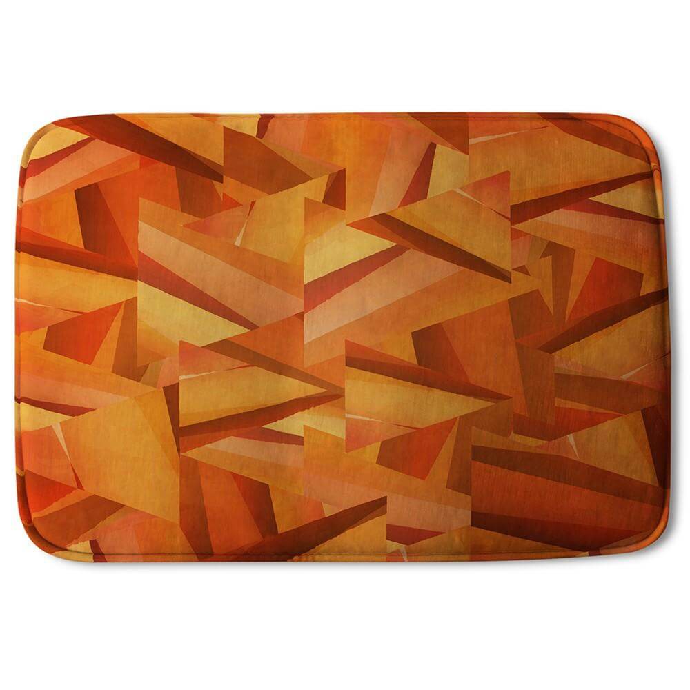 New Product Autumn Coloured Geometric Triangle Patterns (Bath Mat)  - Andrew Lee Home and Living