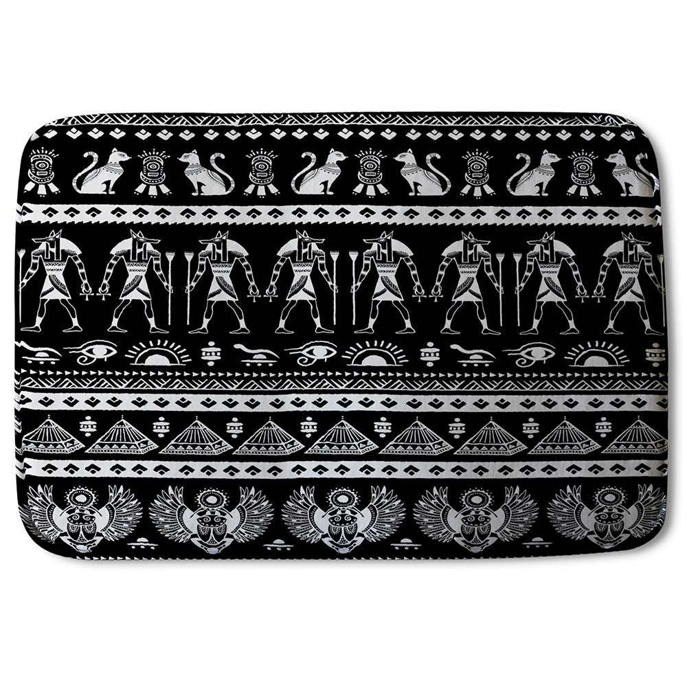 New Product Heiroglyphs on Black (Bath Mat)  - Andrew Lee Home and Living