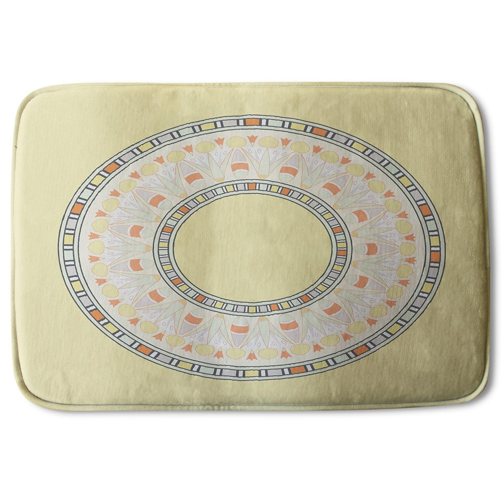 New Product Yellow Circle Ornament. Round Frame (Bath Mat)  - Andrew Lee Home and Living