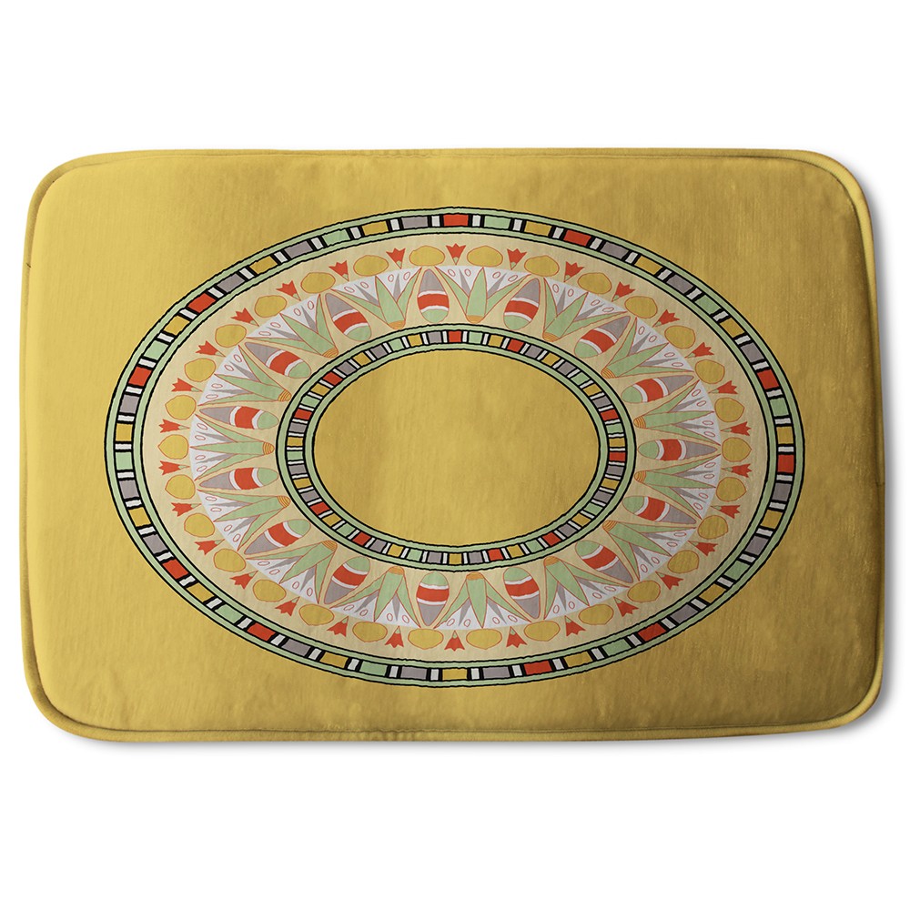 New Product Orange Circle Ornament. Round Frame (Bath Mat)  - Andrew Lee Home and Living