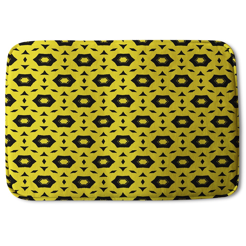 New Product Yellow & Black Geometric Pattern (Bath Mat)  - Andrew Lee Home and Living